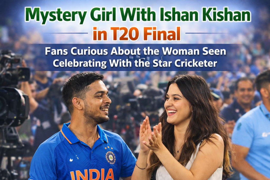 Mystery girl with Ishan Kishan in T20 Final celebrating after the match as fans become curious about the woman seen with the Indian cricketer