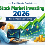 Stock market investment strategies 2026 concept with rising charts, coins, and financial growth