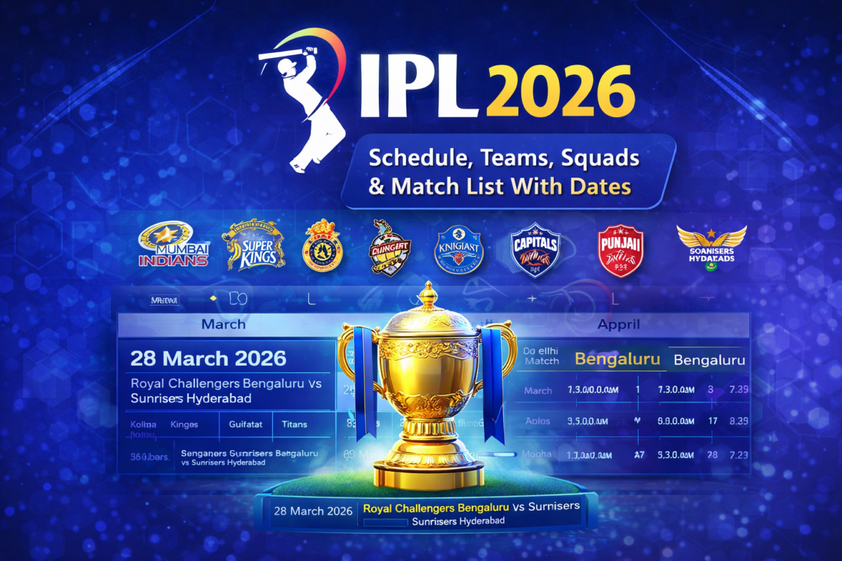 IPL 2026 Schedule, Teams, Squads and Full Match List With Dates